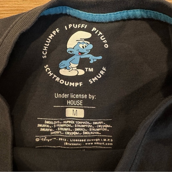 Mens Offically Licensed Smurfs Blue T-Shirt Big Papa Graphic Tee Medium - Picture 3 of 5